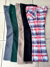 Vtg 70s LEVIs/JAYMAR Men Polyest Waist 30"-40" Straight/Flared CHECK DESCRIPTION