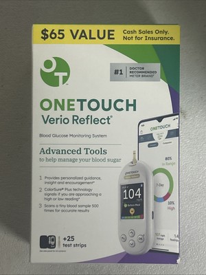One Touch Verio Reflect Blood Glucose Monitoring Starter System Exp: 4/25
