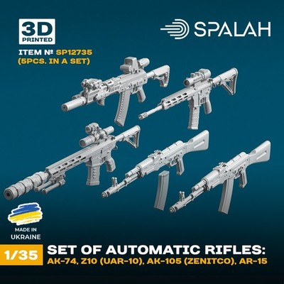 SPALAH 1/35 Automatic Rifles Gun Soviet/Russian/USA Weapons Set 3d Printed Resin