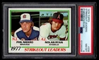NOLAN RYAN & PHIL NIEKRO 1978 TOPPS BASEBALL CARD #206 PSA 8 NM-MT LEADERS HOF '