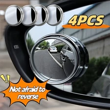 4 Blind Spot Mirrors Round HD Glass Convex 360° Side Rear View Mirror for Car