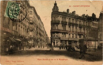AK St-ÉTIENNE Place Dorian et rue de la Republique (400047)