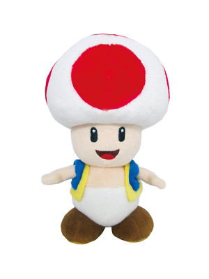 Official San-ei 8'' Red Toad Soft Stuffed Plush Super Mario Series Doll (1417)