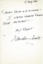 Foglio firmato autografo Gordon Scott CoA Tarzen, Golia e i vampiri