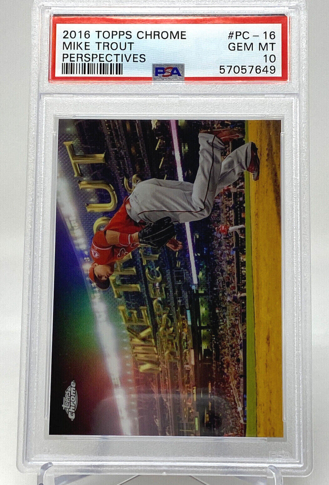 2016 Topps Chrome #PC-16 Mike Trout Perspectives PSA 10 view 3