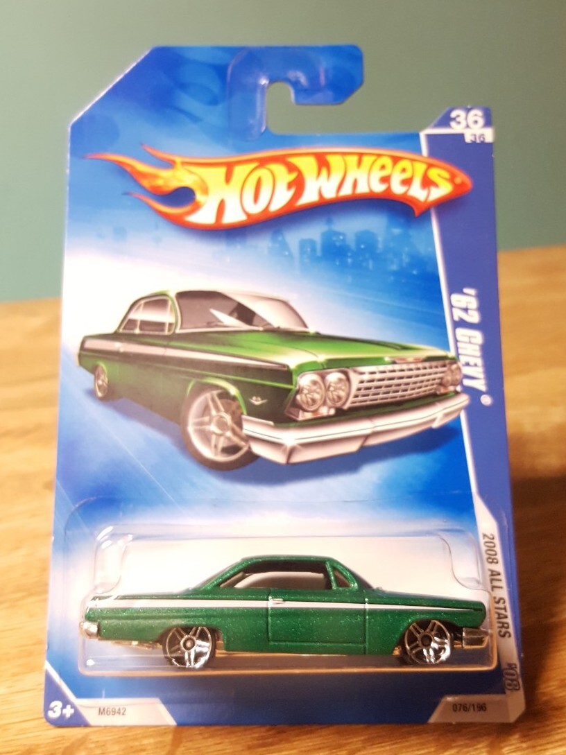Hot Wheels '62 Chevy Green 1:64 Scale Low Rider HW All Stars