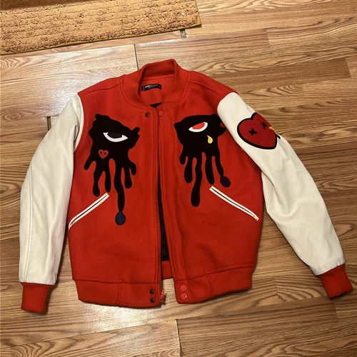Rare Men’s Sz M Roku Studio Eye Tear drip  Varsity Jacket - product listing photo