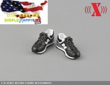 1/6 scale BLACK man sneaker for 12" figure hot toys phicen Ganghood ❶US SELLER❶
