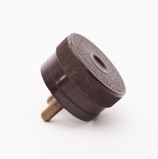 Brown Bakelite WYLEX 2 Pin Round Prong 15A Plug Reclaimed Vintage Electrical