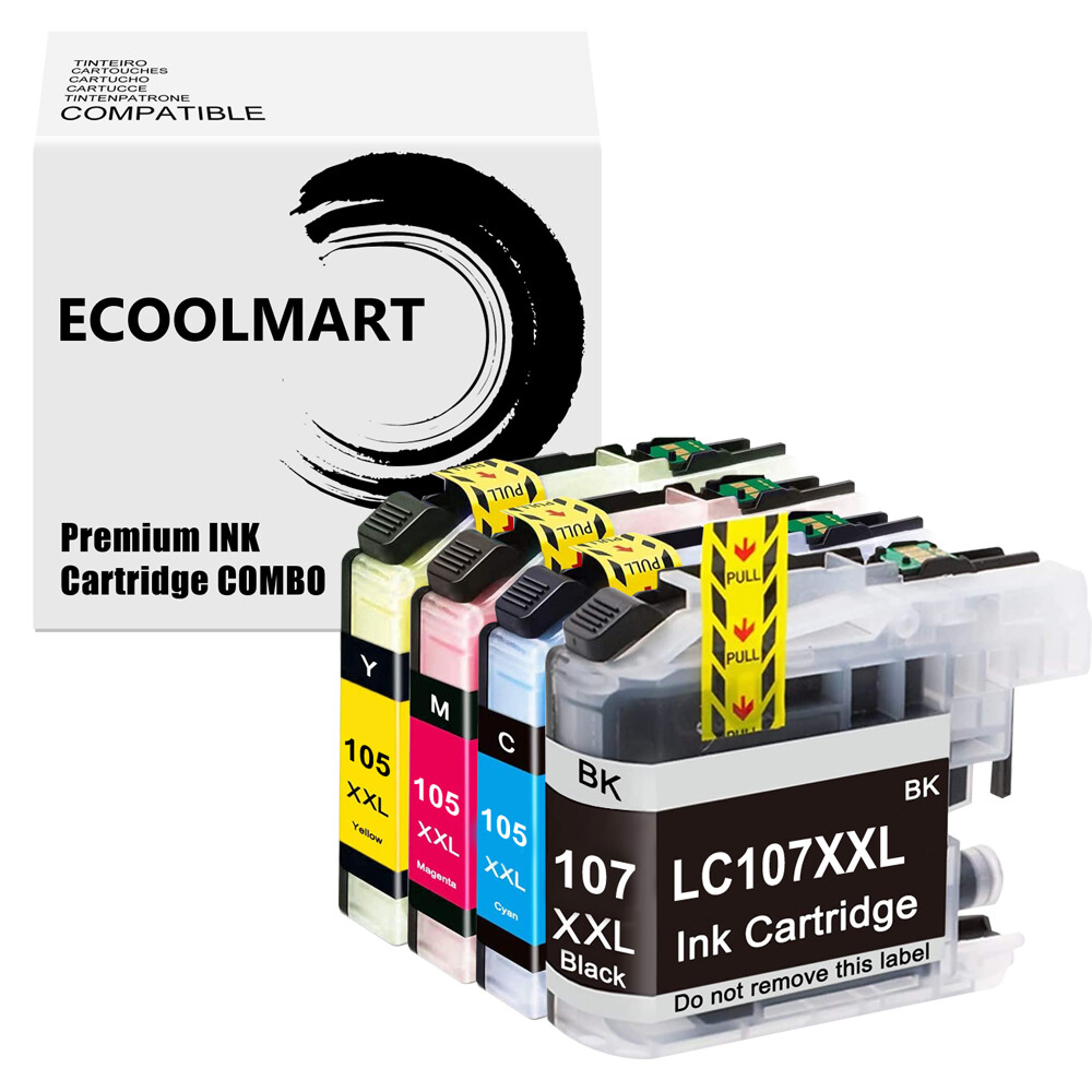 4PK Ink Cartridge fits Brother LC105 LC107 MFC-J4510DW MFC-J4410DW