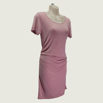 Pink Woman's Bodycon Dress Short Sleeves Small Short