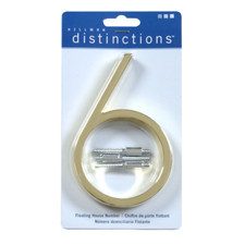 Hillman 5-In. Floating Mount Brass House Number 6