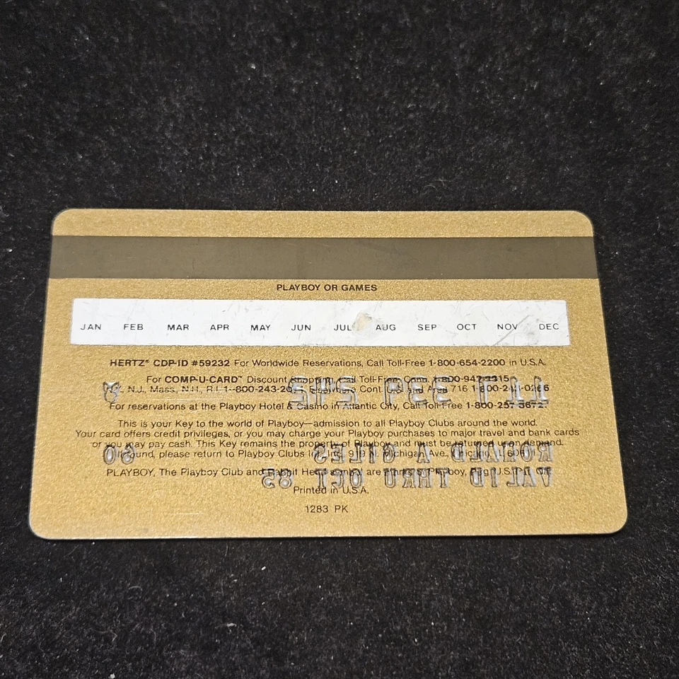 Vtg The Playboy Club Presidential Key Card Exp 1985 ~ Gold ~ our# B85 - Image 4 of 4