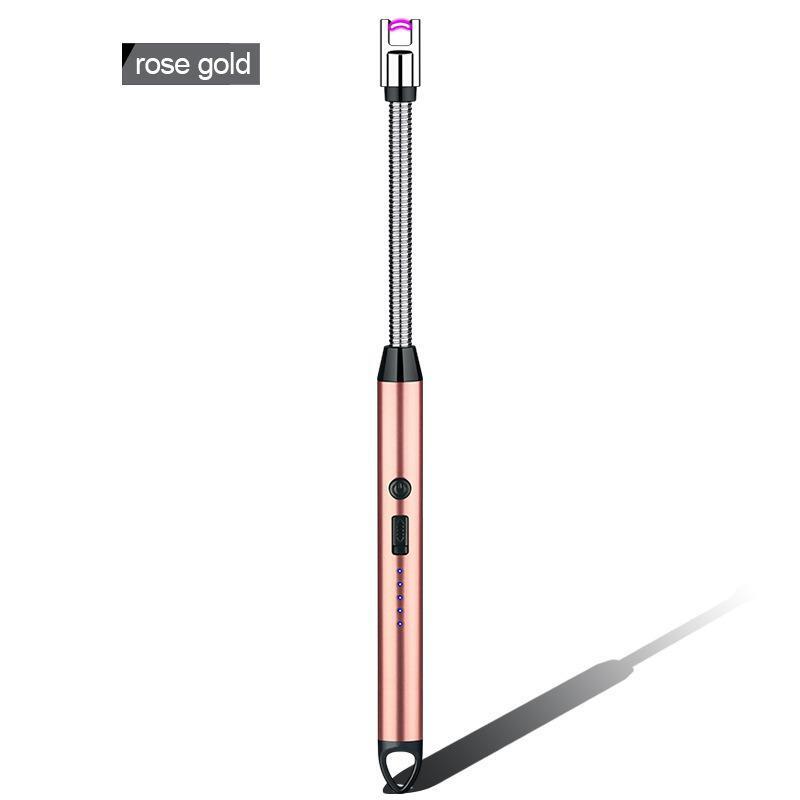 Rechargeable Electric Candle Lighter - Dual Arc Plasma Windproof Lighter Rose Gold