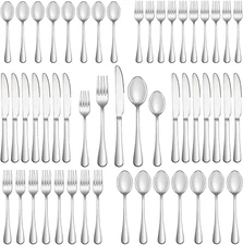 Flatware Set Stainless Steel Silverware Cutlery Tableware 50 Piece Service for 1
