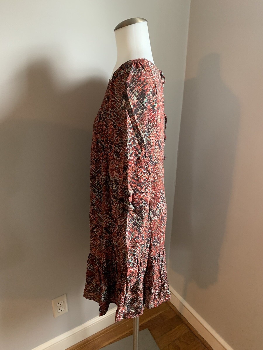 Women's NICHOLAS Devan Pleat Shift Mini Dress Water Snake Print W/ Pockets  US 2 | eBay