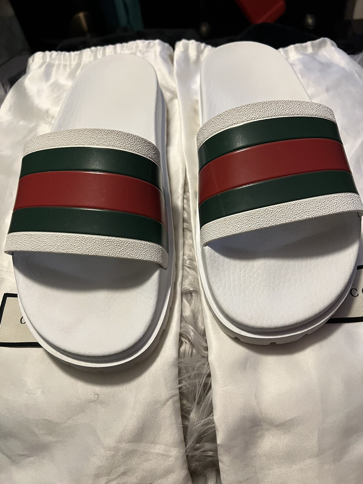 GUCCI WEB SLIDES WHITE 9.5 - Gem