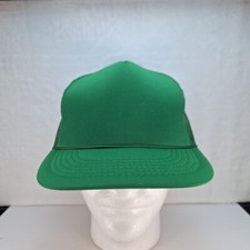 Vintage Foam Trucker Blank Hat Cap Green Mesh Snapback Youth