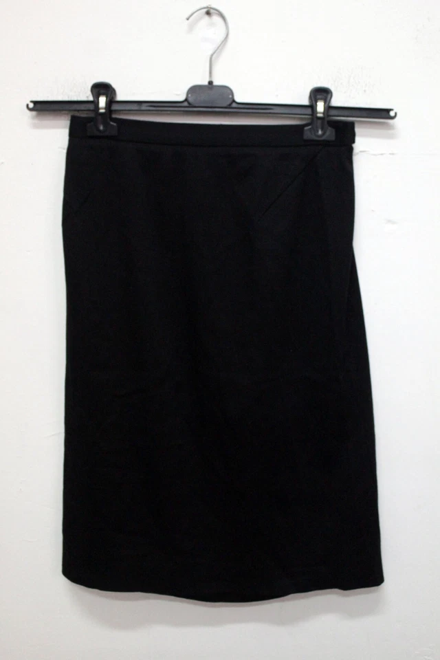 Narciso Rodriguez Gonna Donna Taglia 40 Skirt Nero Woman Logo Rock Jupe Cotone - Imagen 3 de 4