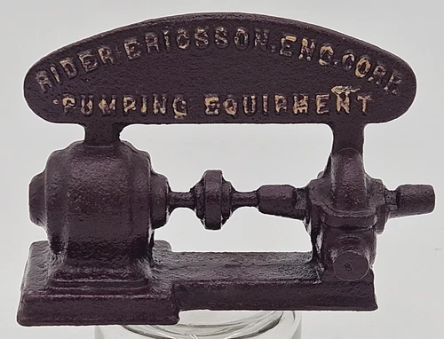 Vintage original paperweight advertising Rider Ericsson Eng pumping Equipment