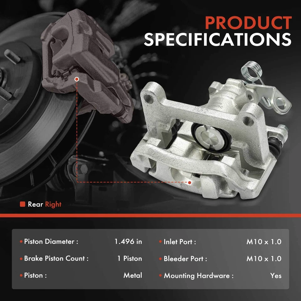 Pinza de freno de disco para Volkswagen Sharan 02-08 EuroVan 280 mm disco trasero derecho Foto 2 de 4