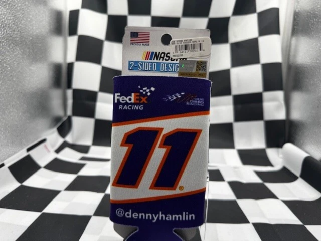 Denny Hamlin Joe Gibbs Racing FedEx Slim Can Cooler NEW - Image 4 of 4