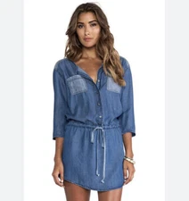 MICHAEL STARS blue chambray mini dress