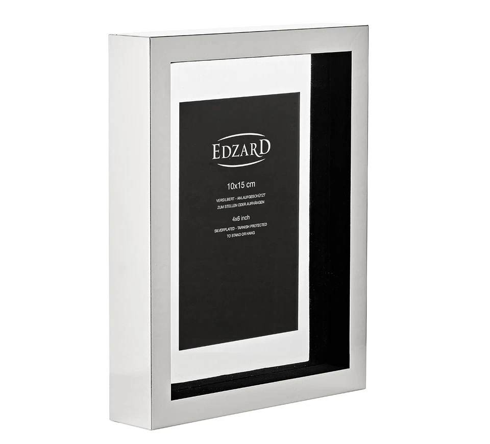 Bilderrahmen Caserta mit Glas-Passepartout für Foto 10 x 15 cm edel versilber... - Bild 2 von 4