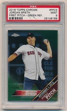 2016 Topps Chrome First Pitch Jordan Spieth Green Refractor PSA 9 Mint 47/99