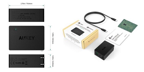 AUKEY PA-Y2 chargeur de téléphone contre les batteries faibles grâce au Type-C