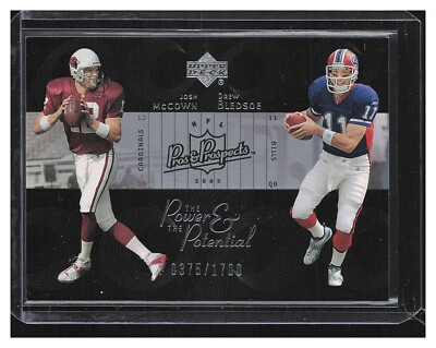 2003 Upper Deck Pros/Prospects Power/Potential #PP6 #1700Drew Bledsoe Josh McCow