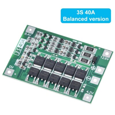 3S/4S 40A BMS PCB Protection Board 18650 Li-ion Lithium Battery Cell Balance