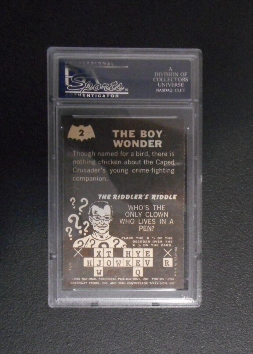 1966 RIDDLER BATMAN CARD #2 TOPPS (PSA GRADED NM 7 ) | eBay
