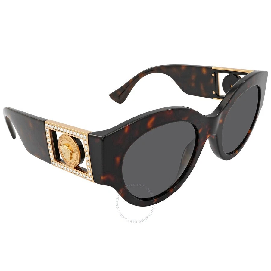 Versace MOD 5239 Havana Tortoise Round Sunglasses Frame Medusa Logo Italy Made Versace Mod. 589 Col. 900 Tortoise Gold Medusa Frame Dark  main image 2