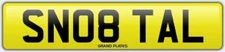 TALL SNOB NUMBER PLATE SN08 TAL CHERISHED CAR REG TALIA TALE TALLON TALK TALLY