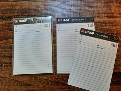 25x Audiokassetten Inlay (J-Cards) BASF Chrome Super II 90 - Repro/Ersatz