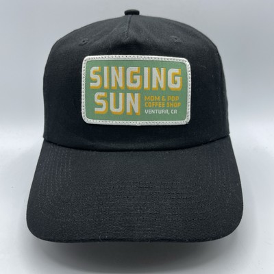Singing Sun Coffee Shop Hat Adult Snapback Black Baseball Cap Patch Ventura CA