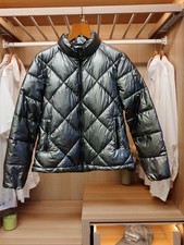 MASSIMO DUTTI COAT JACKET SMALL METALLIC SILVER PU PUFFER LIGHTWEIGHT WOMEN