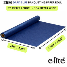 e-lite® 25M Paper Banquet Roll Party Wedding Table Cover Roll Dark Bliue Color