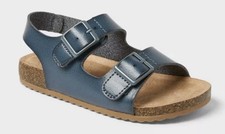 NEW Toddlers Reagan Footbed Sandals Ankle Strap Navy Blue Cat Jack Sz 6