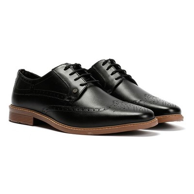 Lambretta Stockton Leder Herren Schwarz Schnürschuhe