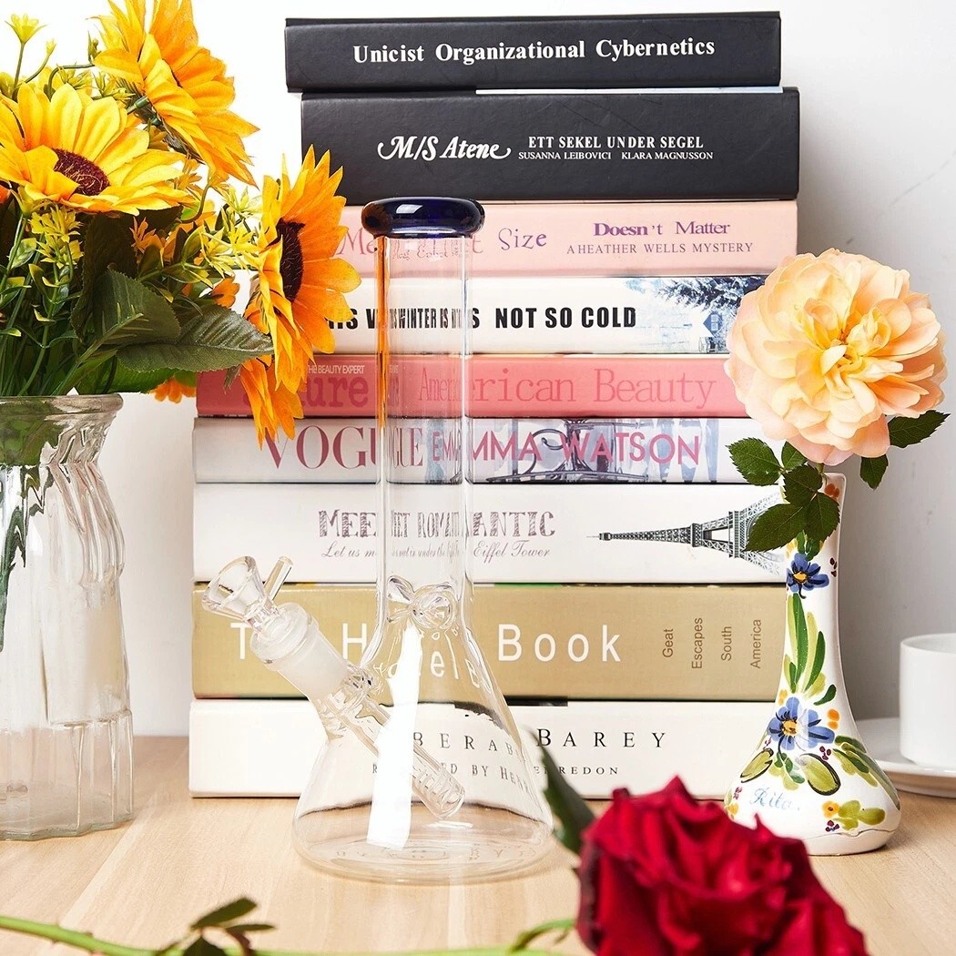 10" Heavy Duty Glass Bong Glass Water Pipe Smoking Tobacco Pipe Beaker 14MM Bowl