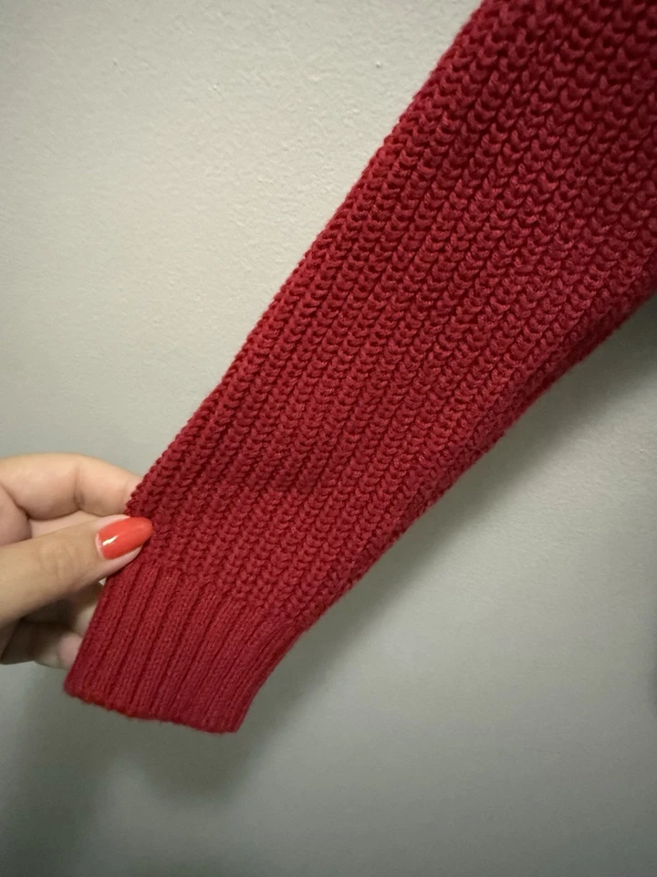 Suéter cárdigan tejido con botones delanteros rojo Nordstrom para niñas - talla 6 Foto 3 de 4