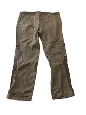 XCVI Wearables Pants Size L Pull On Green Cargo Cuffed Eyelet Cotton Stretch