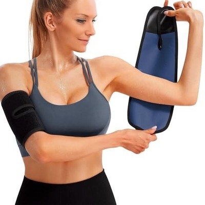 Women's Arm Trimmers 2Pcs Adjustable Sweat Arm Shaper Bands Compression Blue