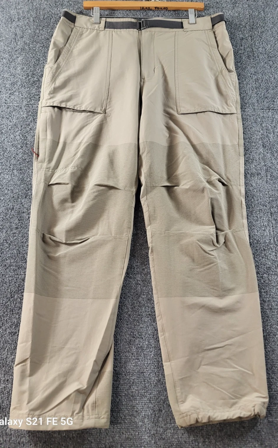 REI CO-OP Trailmade Hiking Outdoors Pants Mens 38x30 Beige Stretch Waist Nylon