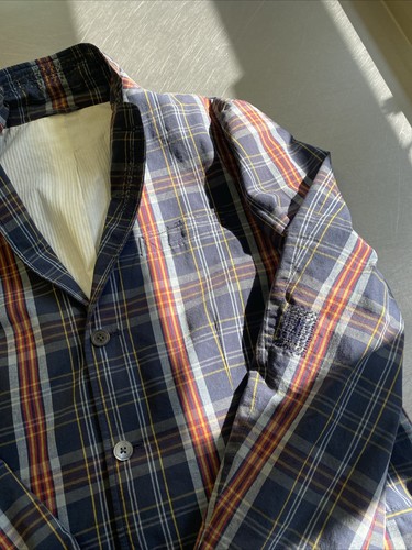 Ralph Lauren Mens L 46L Distressed Madras Check Cotton Summer Jacket - Picture 9 of 24