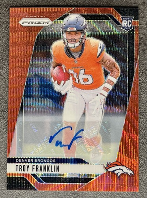 #ad Troy Franklin 2024 Panini Prizm Red Wave Prizm Rookie Auto 149 RC Broncos WR $29.99