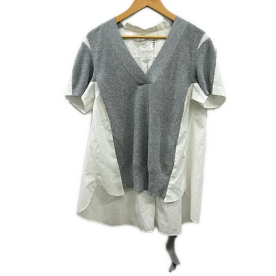 Sacai 18-03843 Gray White Women's Cutsew
