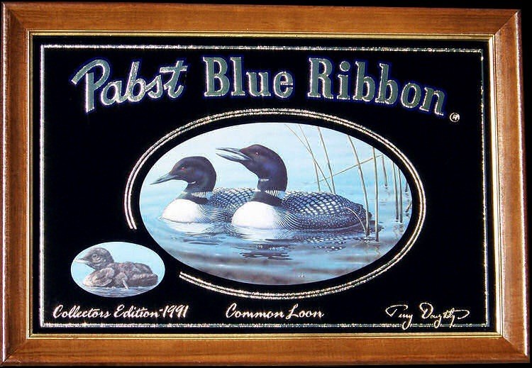 Vintage 1991 Pabst Blue Ribbom "Common Loon" Collector's Edition Mirror